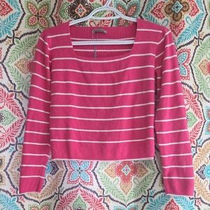 Pink Striped Women's Sweater